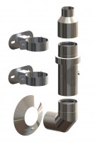 Komplett-Set Außenwand - LAS doppelwandig aus PP/Edelstahl blank