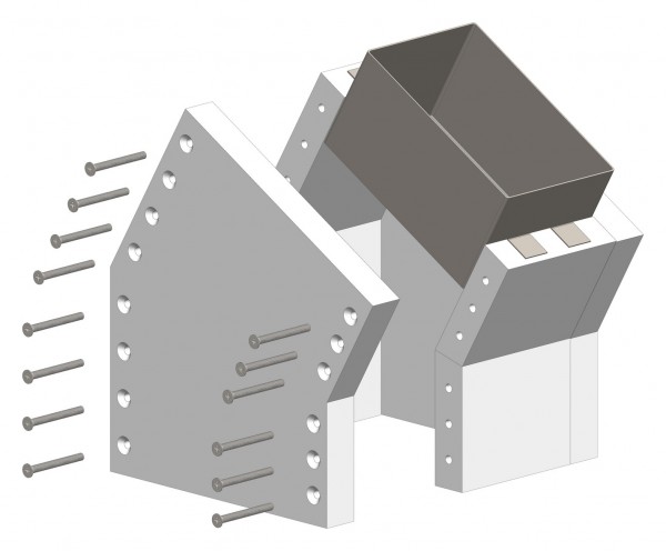 30°-Schachtwinkel F30, einseitig offen, inkl. Steckverbinder