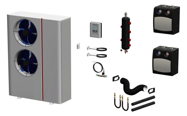 eWärme Set Wärmepumpe 8.5 II (2,9-8,5kW) inkl. 70 l Pufferspeicher BEG förderfähig-Copy